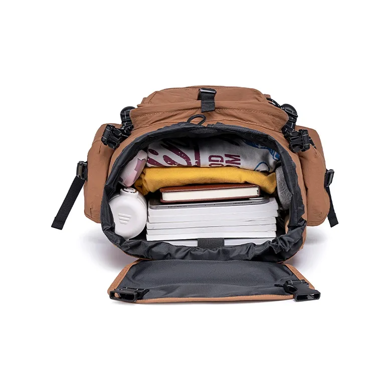 WINNER Nylon Backpack Large Size Unisex Brown/Black-7