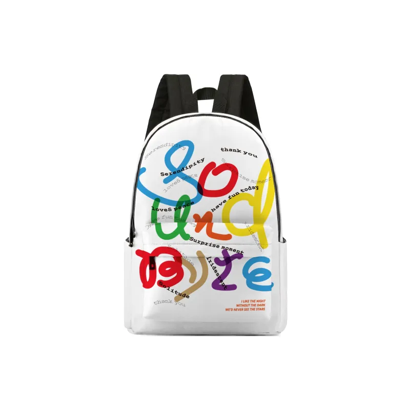 ONRF SOUNDBYTE Polyester Backpack Laptop Bag Unisex White-31