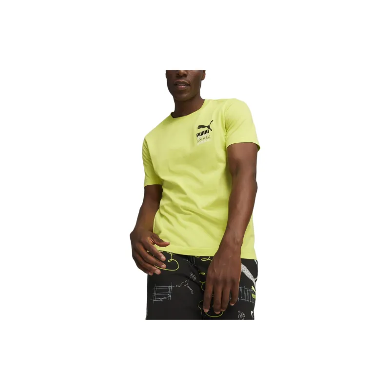 PUMA CLASSICS T Shirt Men's Lime Green-2