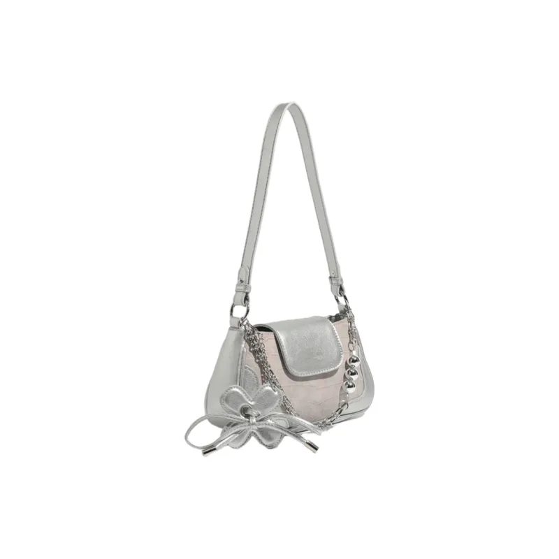 NOMK PU Shoulder Bag, Crossbody Bag Women's Dusty Pink-1