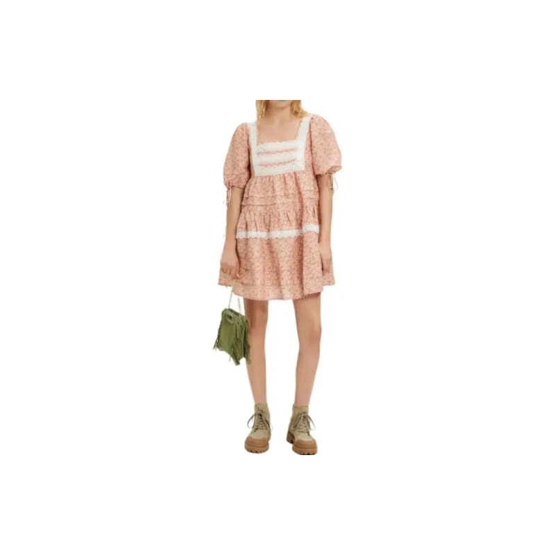 Maje Short Sleeved Dresses Women's Pink-1