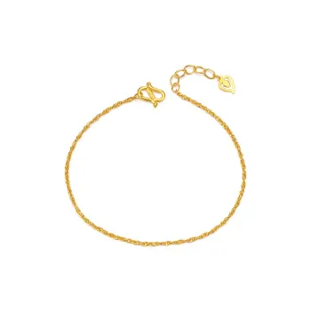JINGUIFU Water Ripple Minimalist Luxury Elegance Advanced Touch Solid Gold 999 Priced In Gram Bracelets Women's