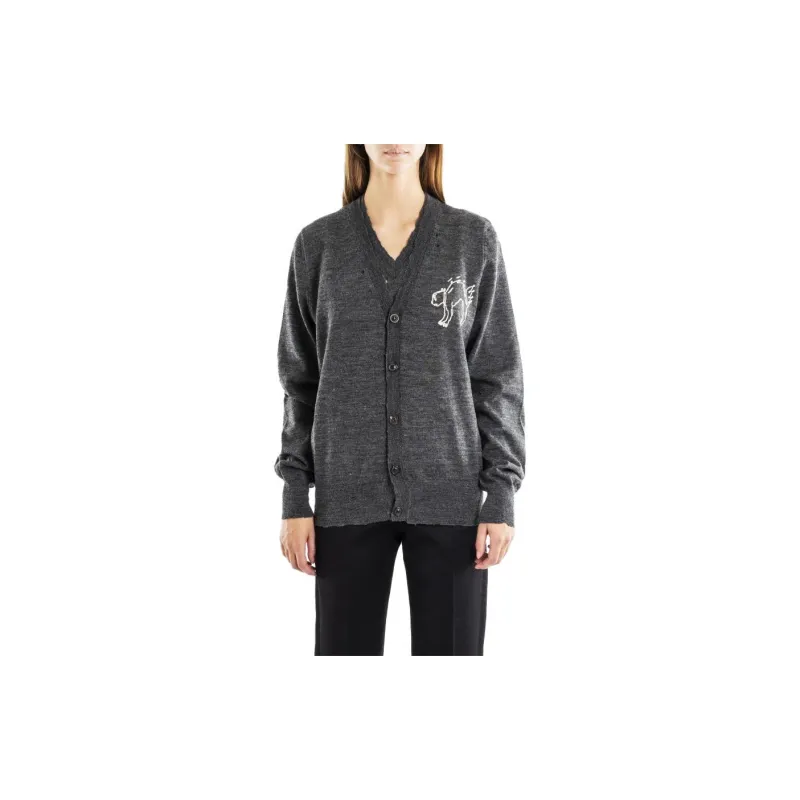 Maison Margiela Logo Motif Embroidered Buttoned Cardigan-4
