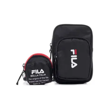 FILA Polyester Cell Phone Pouch, Shoulder Bag, Crossbody Bag Unisex Black