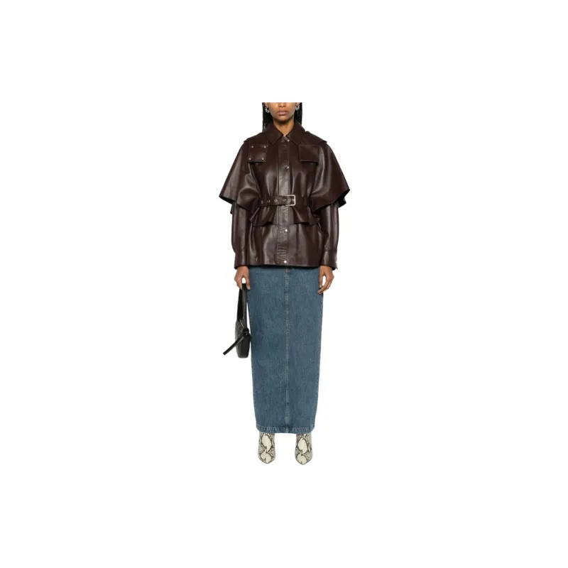 Chloe FW23 Leather Jacket Women's Umber-1