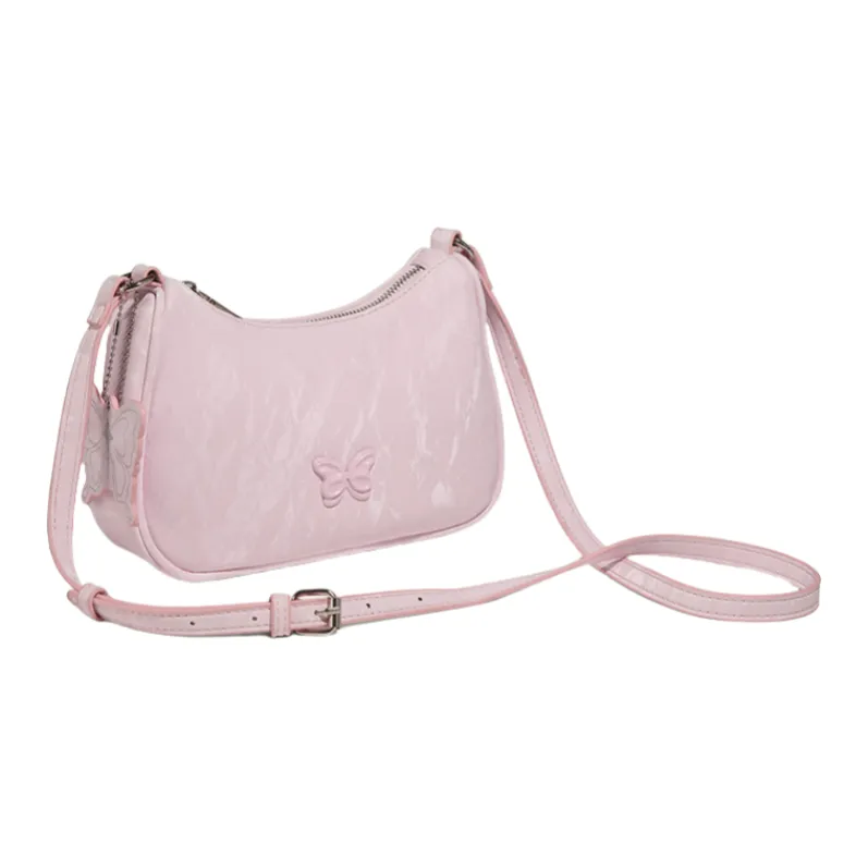 NOMK PU Shoulder Bag, Dumpling Bag, Shoulder Bag, Crossbody Bag Women's Ecru/Pink/Black/Light Green-4