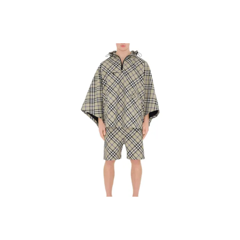 Burberry Ekd Motif Checked Hooded Poncho-2