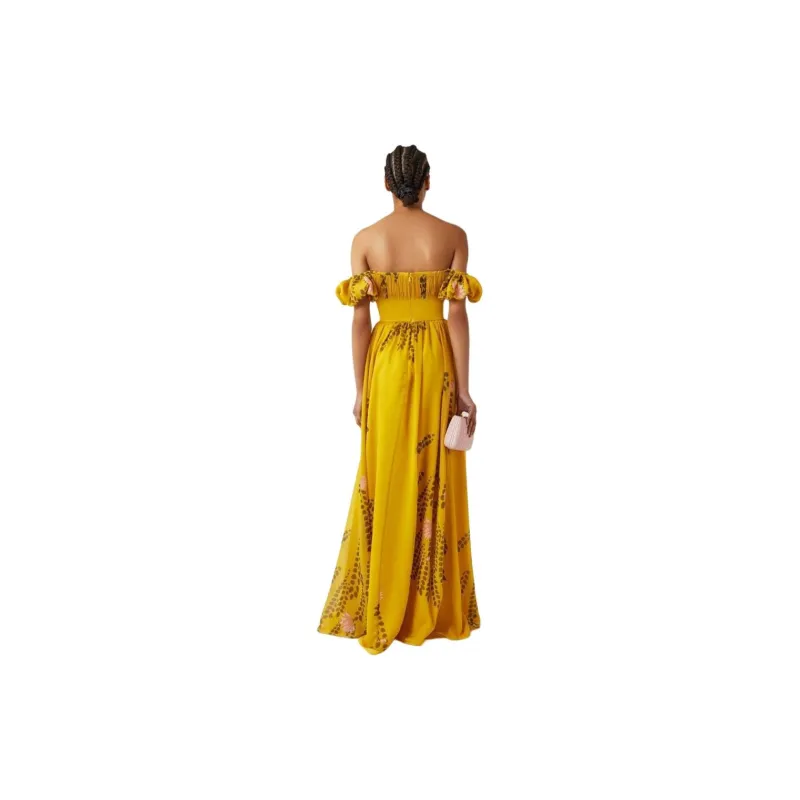 GIAMBATTISTA VALLI Short-Sleeved Dresses Women's Yellow-2