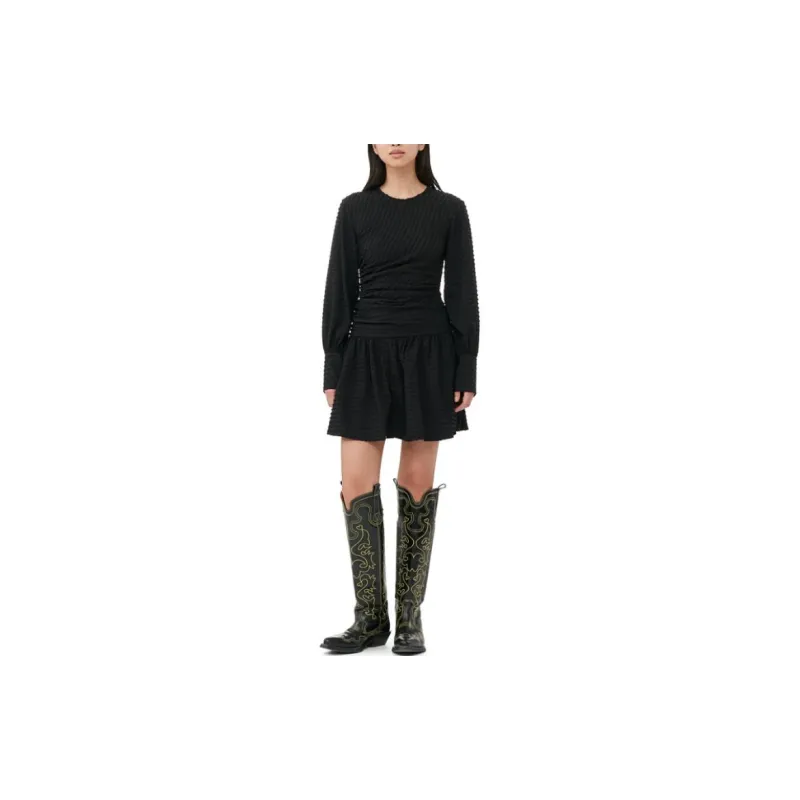 GANNI Long Sleeved Dresses Women's Black-1