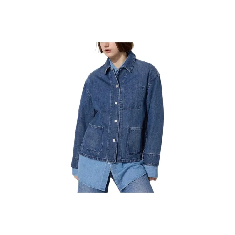 UNIQLO Denim Jacket Women's Royal Blue-1