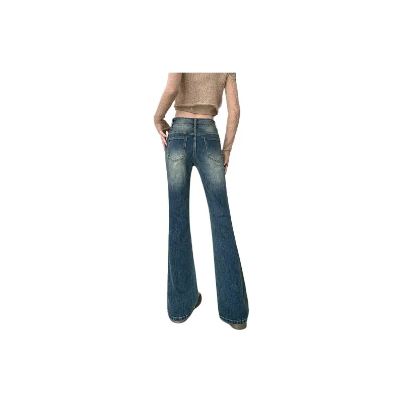 YINLEI Jeans Women's Vintage Blue-3
