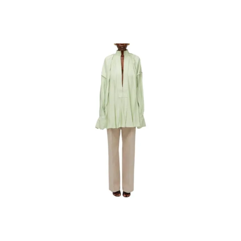 Ferragamo Split Neck Drop Shoulder Pleated Kaftan-2