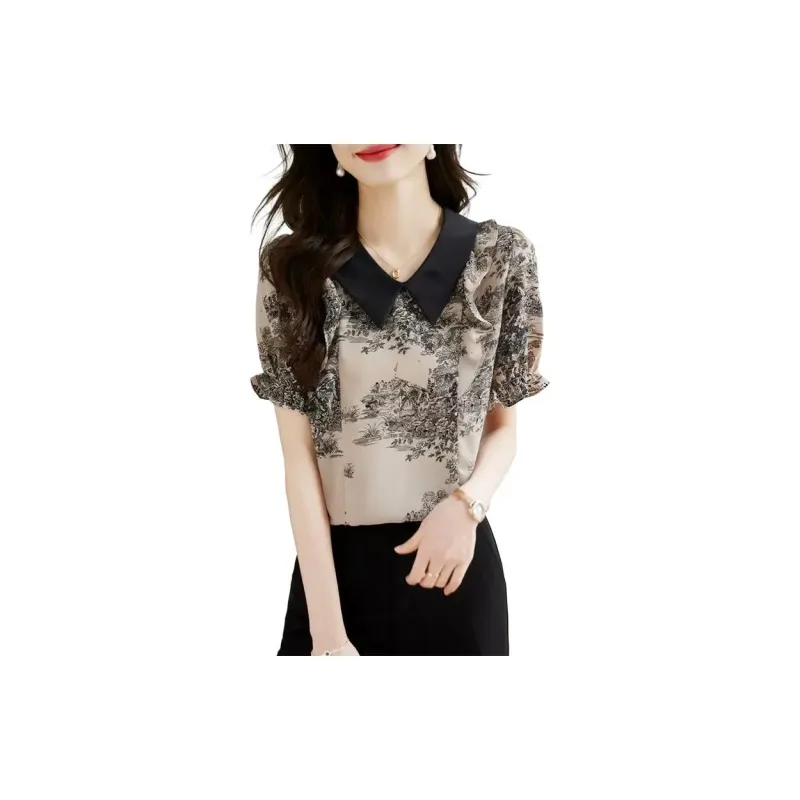 Still Quiet Shirt Women's Apricot+Black-2