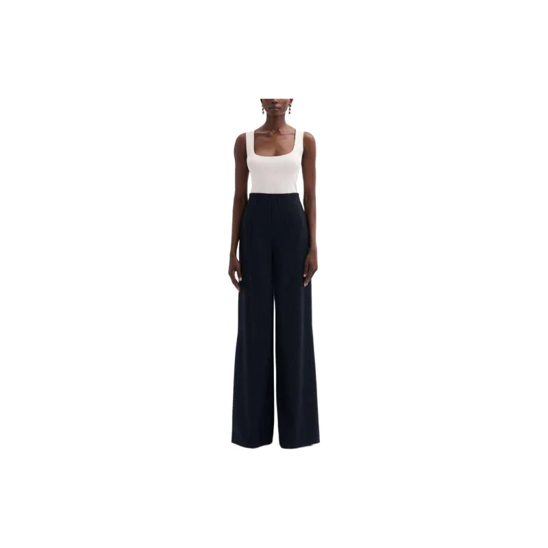 Oscar De La Renta Vertical-stripe Wool-blend Trousers-1