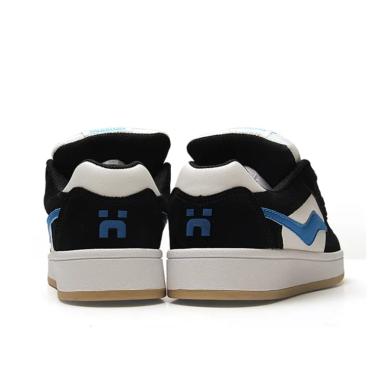 STUR YSN Wear-Resistant Slip-Resistant Low-Top Skateboard Shoes Unisex Black Royal Blue-4