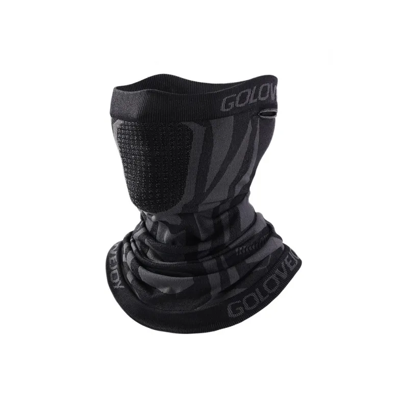HNJ Riding Equipment Face Masks Unisex Polyamide, Elastane, Polyester Black, Yellow-0