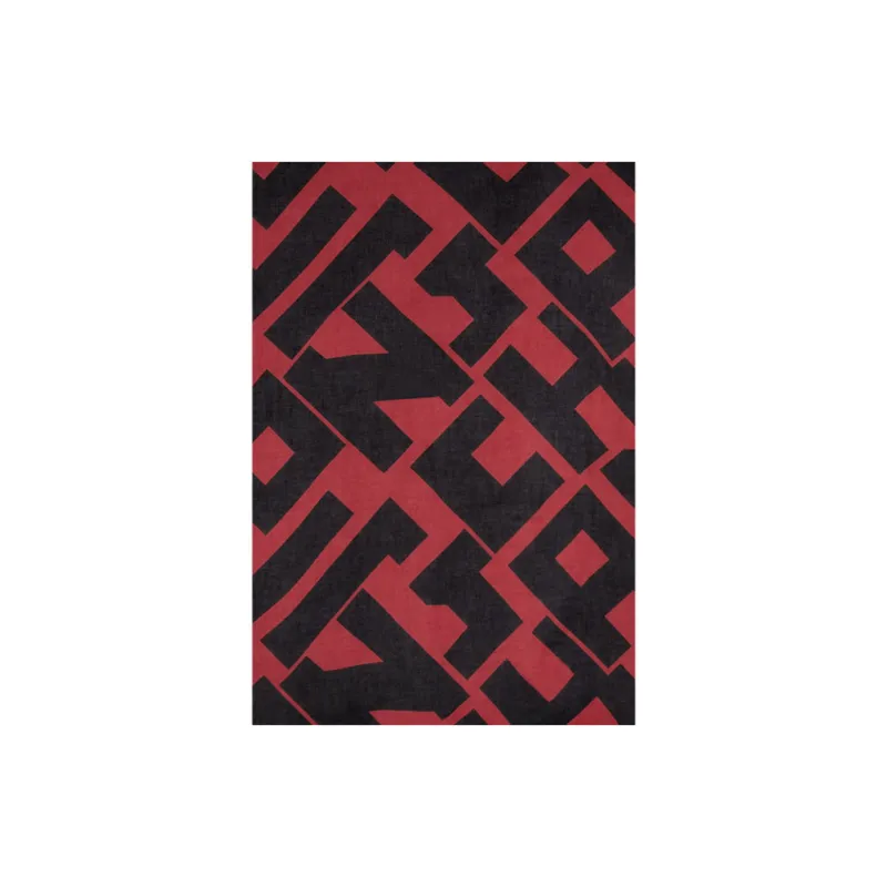 LONGCHAMP Viscose Cashmere Knit Scarves Women's Red-1