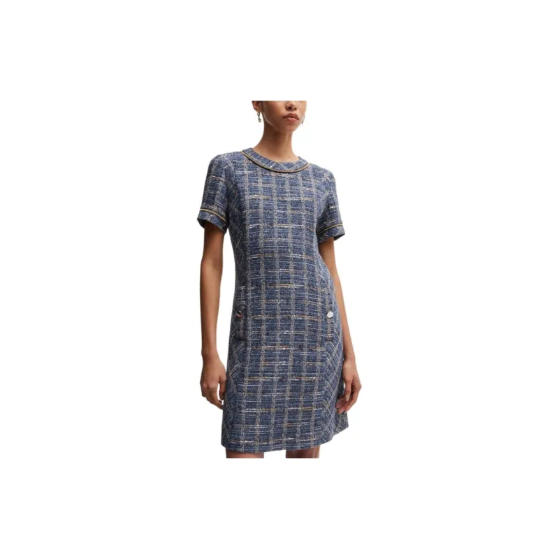 HUGO BOSS Short Sleeved Dresses Women's Blue-2
