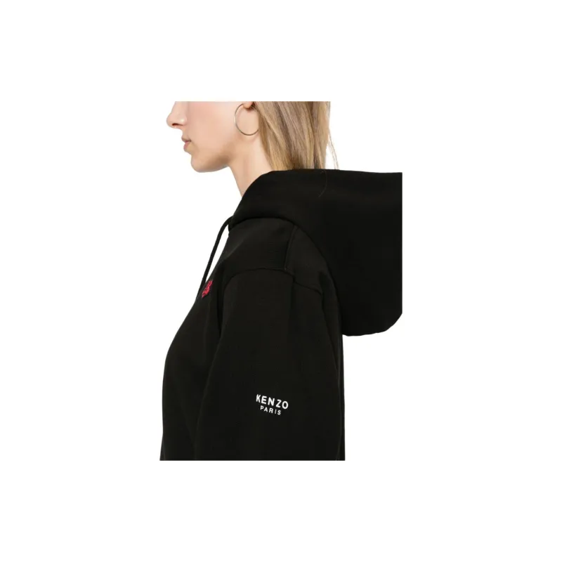 KENZO Logo Embroidered Drawstring Hoodie-4