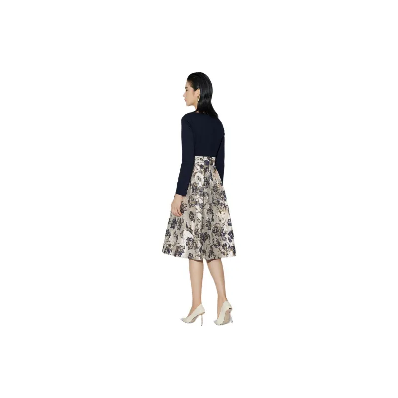 BBLLUUEE Long Sleeved Dress Women's Ink Blue-4