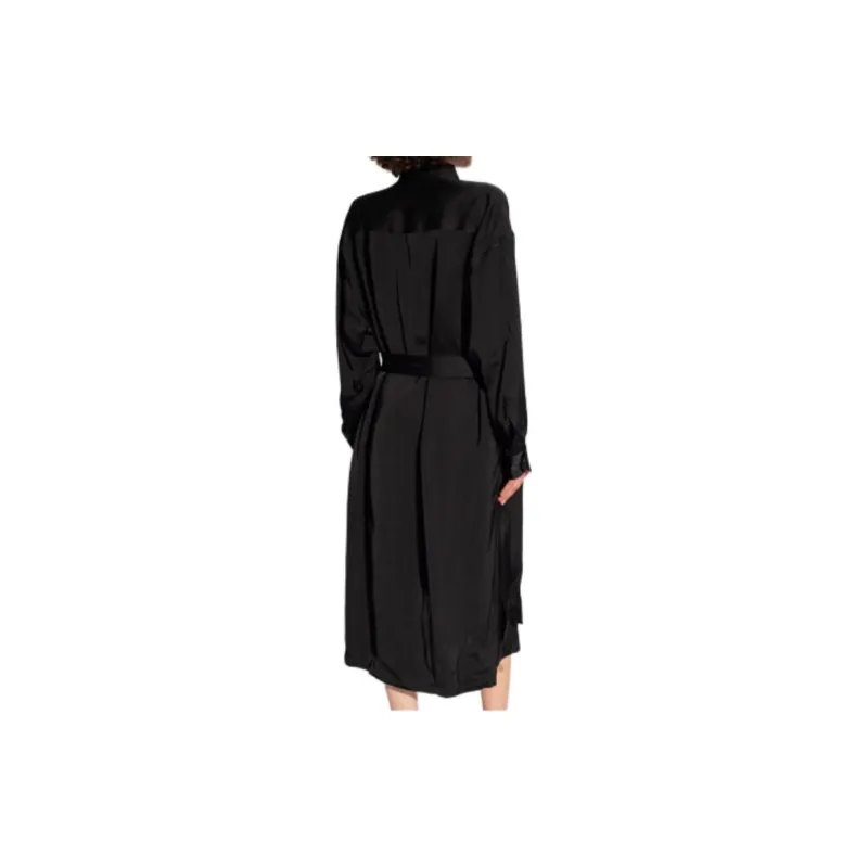 Fabiana Filippi Long Sleeved Belted Satin Shirtdress-3