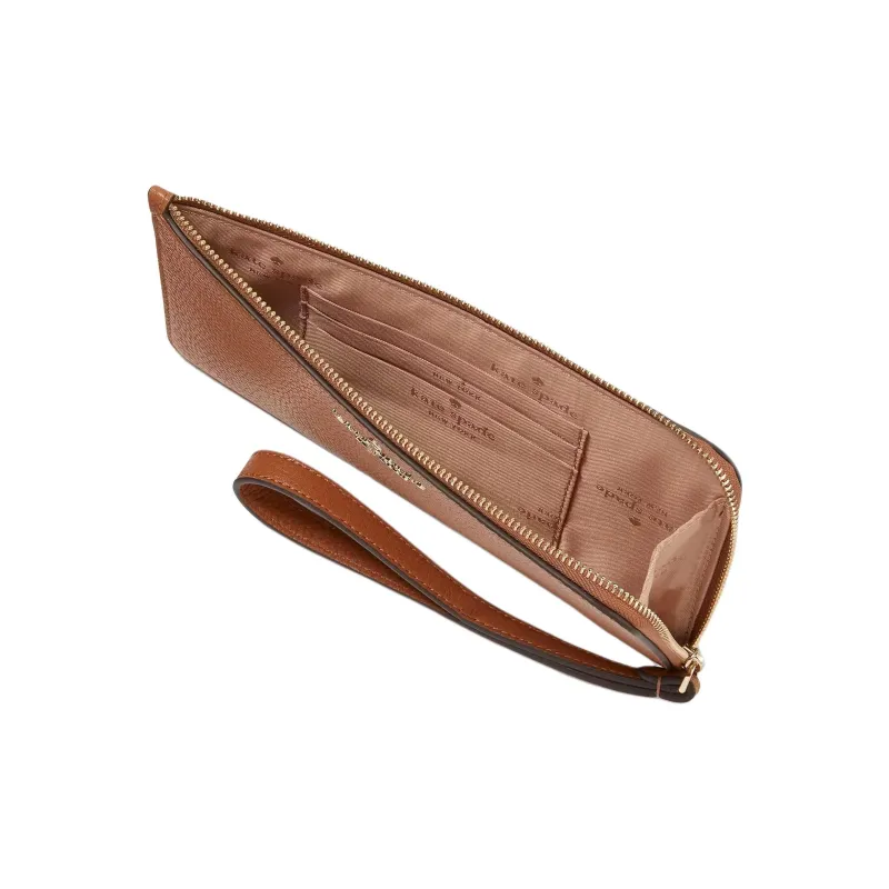 Kate Spade Lucy Litchi Grain Leather Clutch Medium Size Women's Gingerbread-2