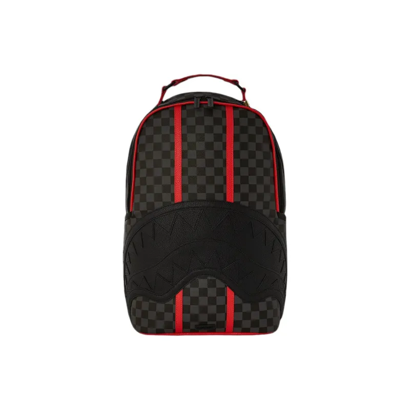 SPRAYGROUND Artificial Leather Backpack Unisex Black & Red-0