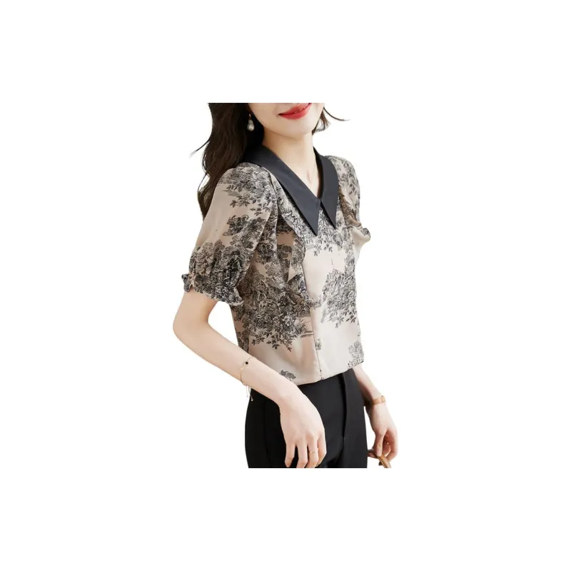 Still Quiet Shirt Women's Apricot+Black-4