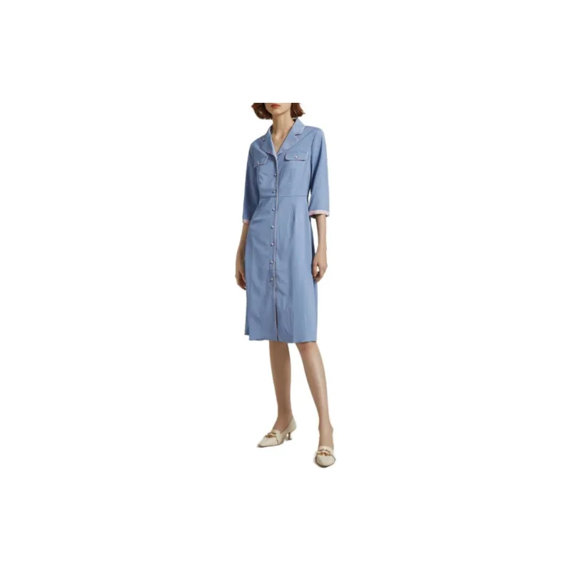 FINITY Short Sleeved Dresses Women's Blue-2