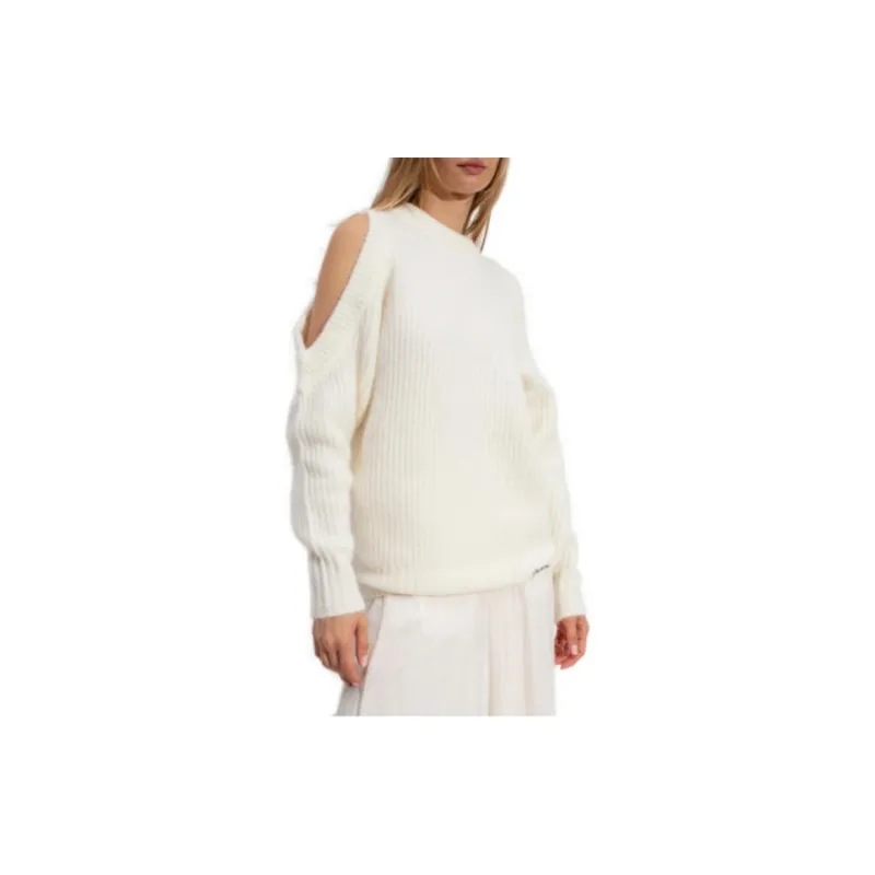 GANNI Cold Shoulder Crewneck Jumper-3