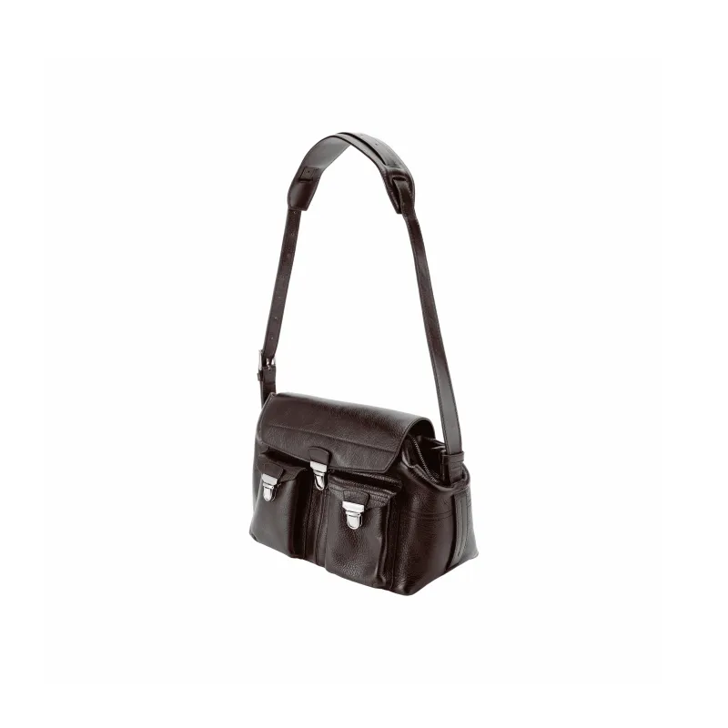 Lemaire Cow Leather Handbag Shoulder Bag Medium Size Women's Dark Brown-2