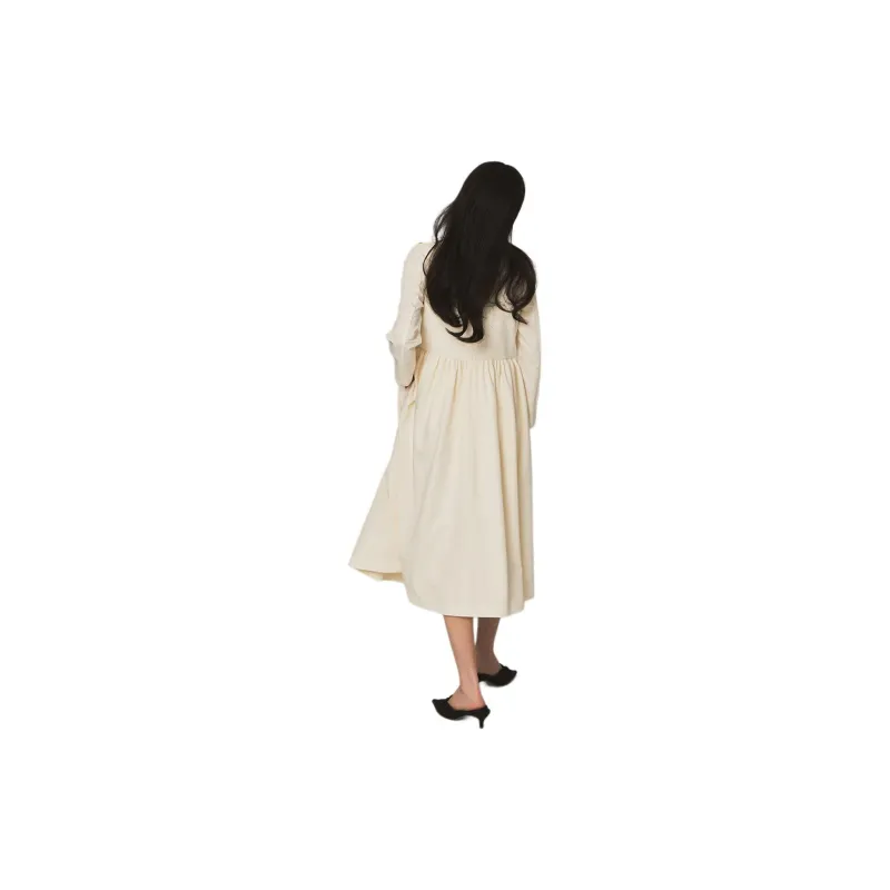 CatPunch Long Sleeved Dresses Women's Beige-2