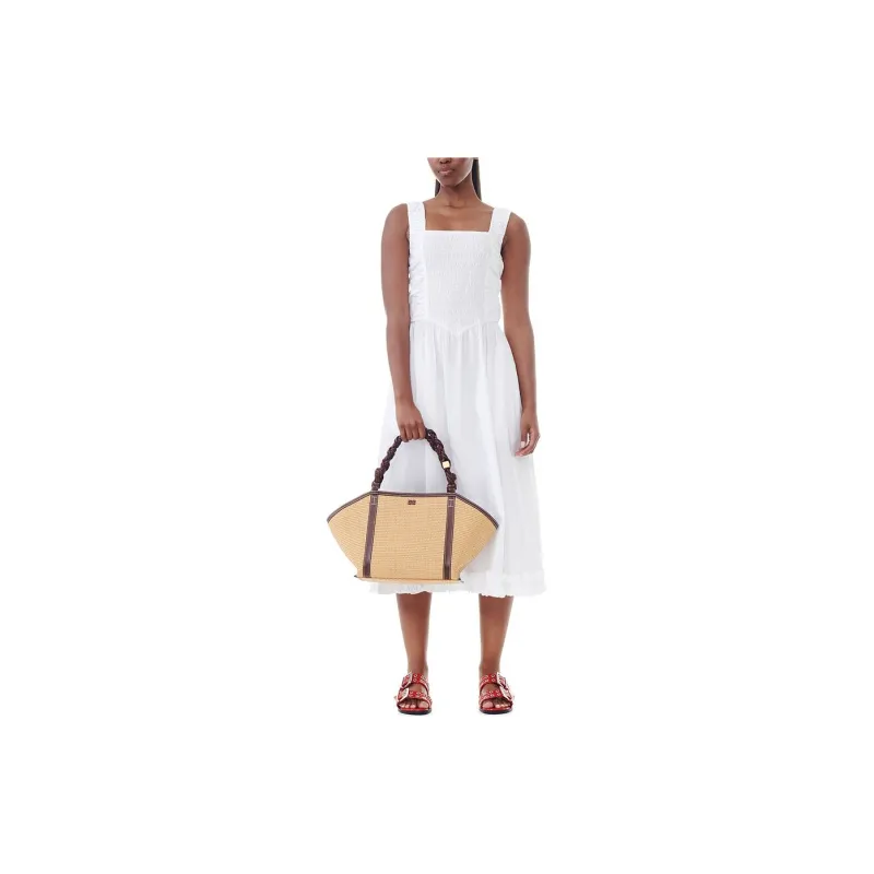 GANNI SS24 Slip Dress Women's Bright White-1