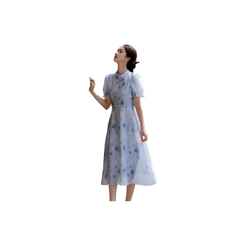 XWI Short Sleeved Dress Women's Sky Blue-1