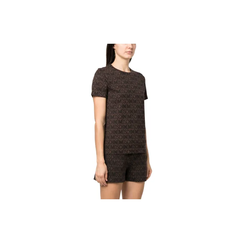 MOSCHINO Monogram jacquard Jersey T shirt-3