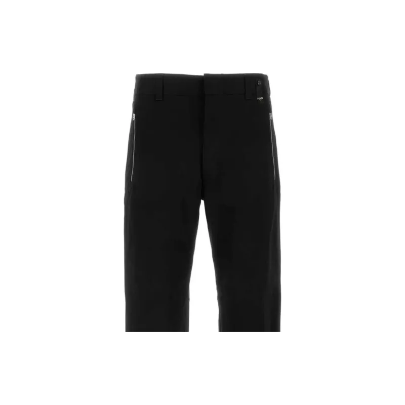 FENDI Zucca panelled Straight legged Trousers-2