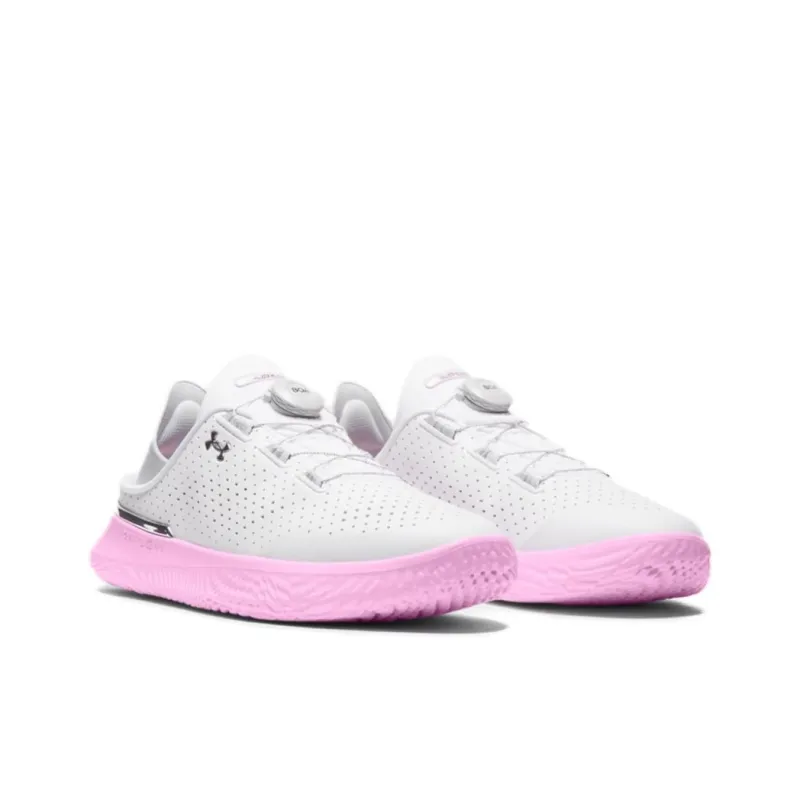Under Armour SlipSpeed Anti Slip Wear Resistant Low Top Training Shoes Unisex White Pink-2