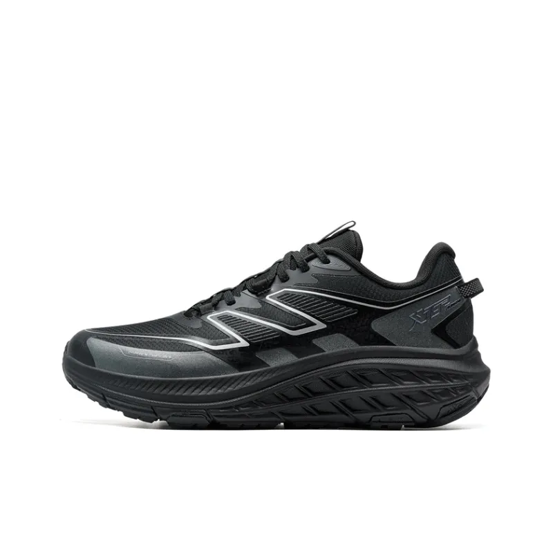 XTEP Slip Resistant Rebound Low Top Trail Running Running Shoes Men's Black-0