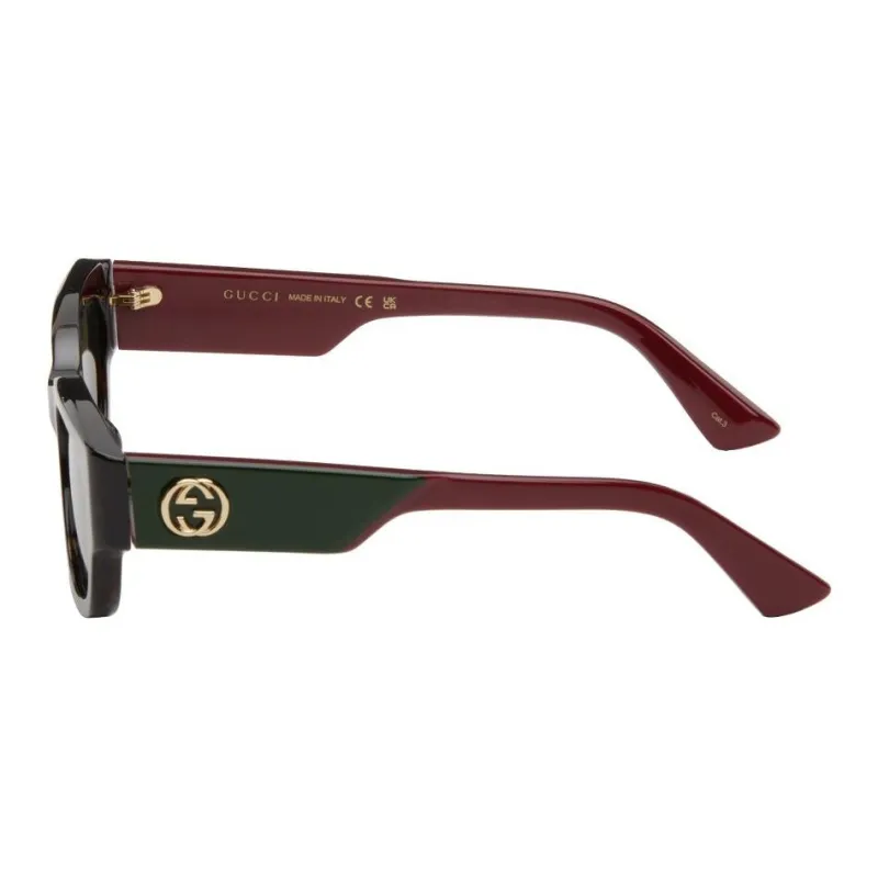 GUCCI Acetate Rectangular Sunglasses Men's Tortoiseshell-1