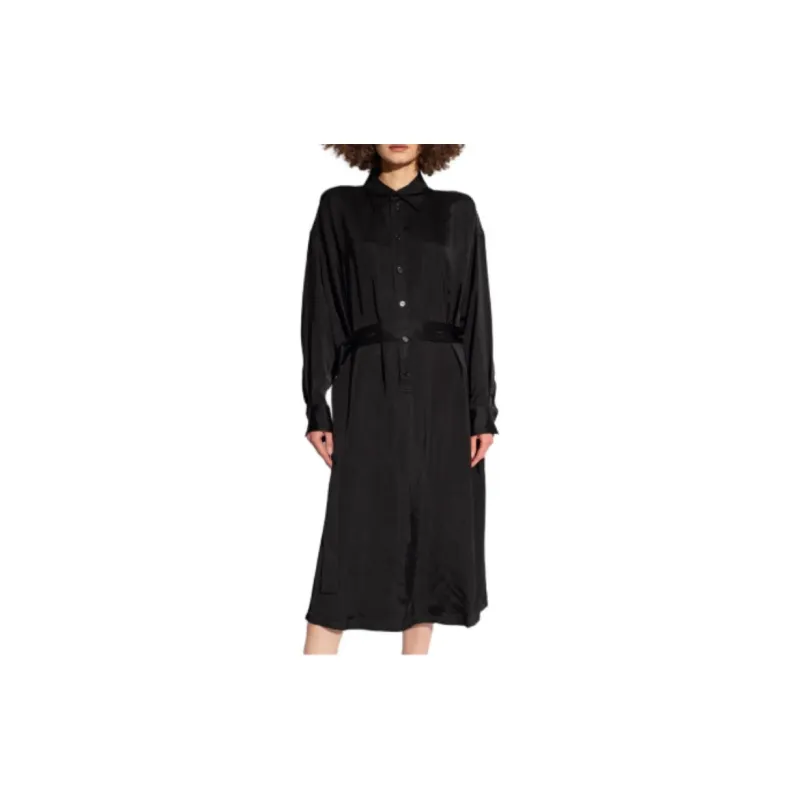 Fabiana Filippi Long Sleeved Belted Satin Shirtdress-2