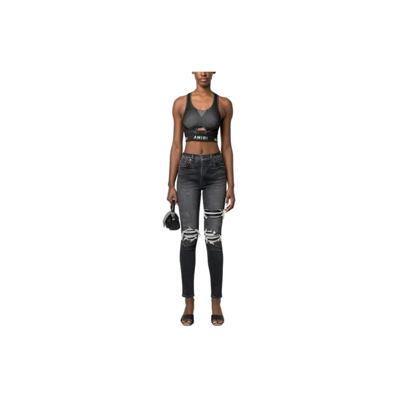 AMIRI High waist Distressed Skinny Jeans-1