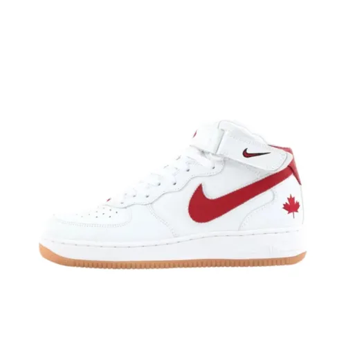 Nike Air Force 1 Anti Slip Wear Resistant Mid Top Skateboard Shoes Men's White