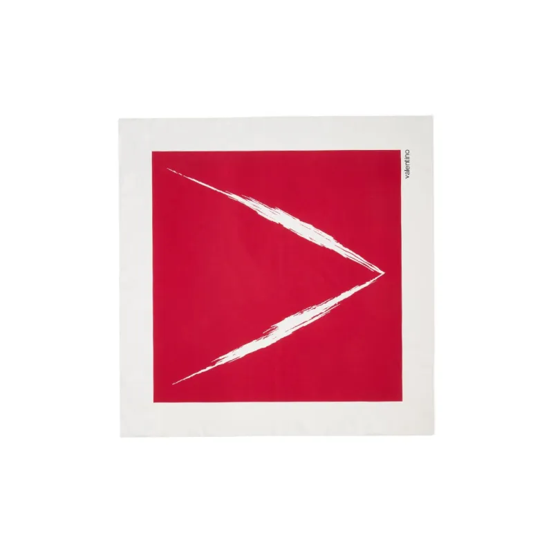 Valentino Silk Silk Scarves Women's Red-1