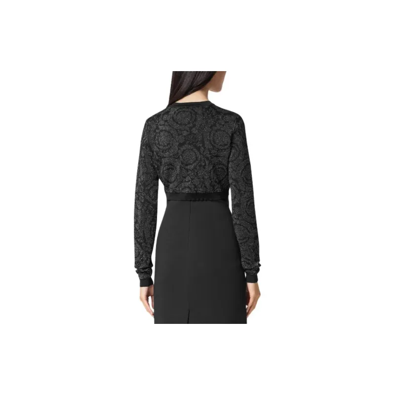 VERSACE Barocco Button Up Cropped Cardigan-2