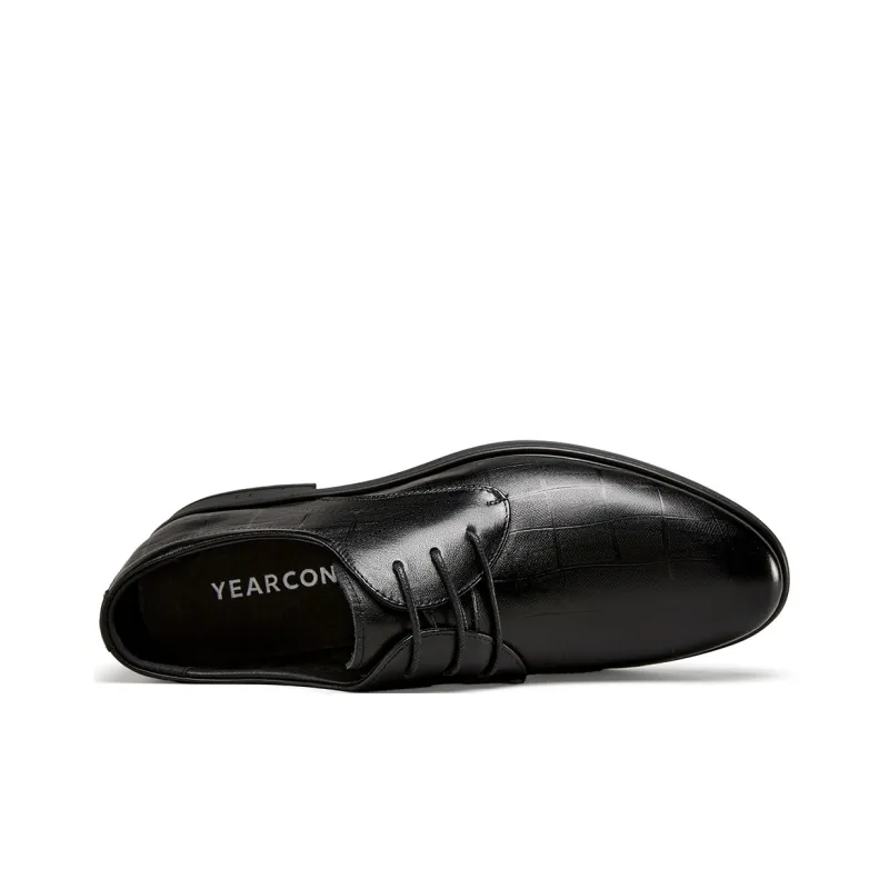 YEARCON Dress Shoes Men Low Top Brown-1