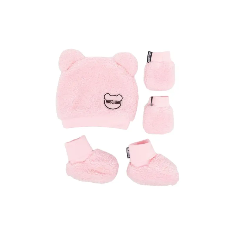 MOSCHINO Logo-appliqué Faux-shearling Beanie-1