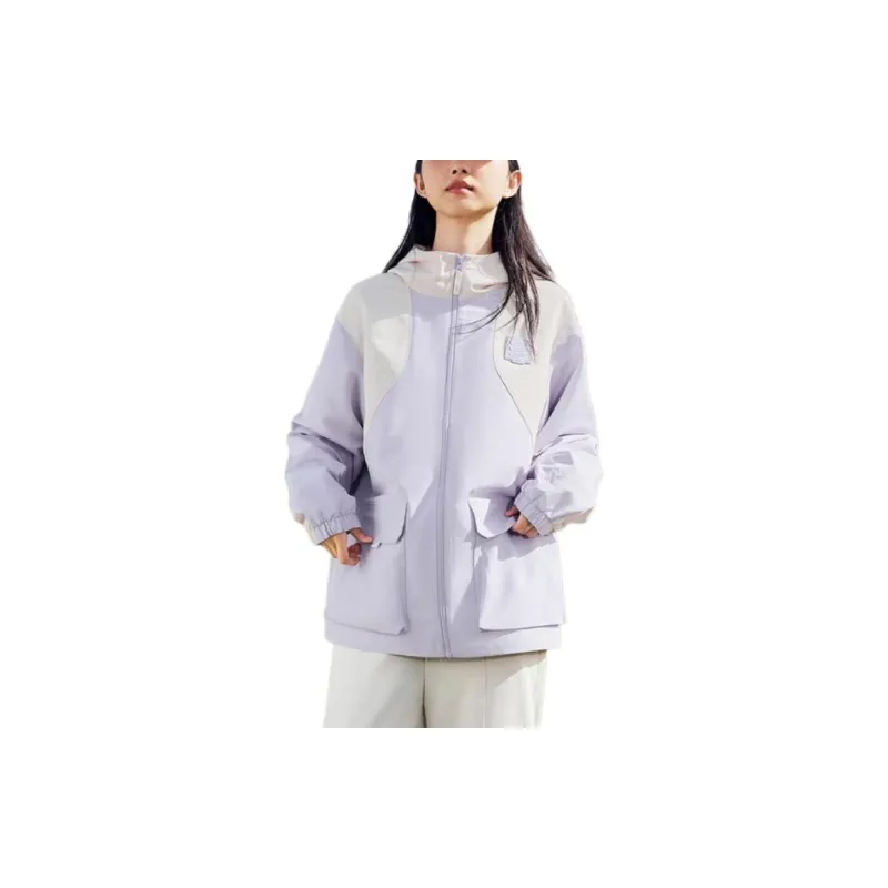 XTEP Jackets Coats Unisex Fairy Purple/Cotton White-2