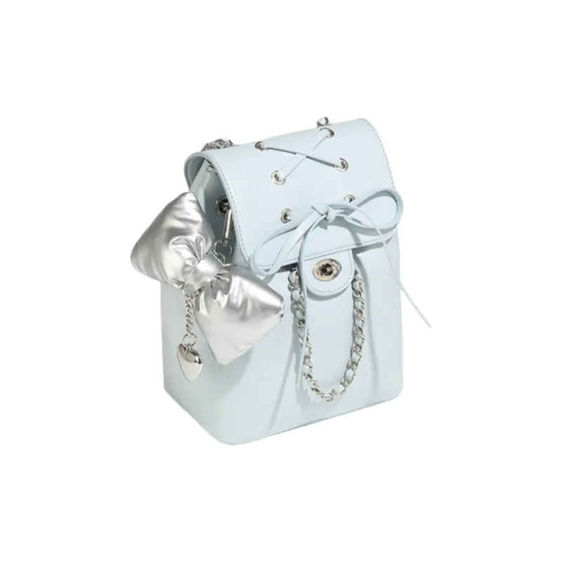 NOMK PU Backpack Handbag Women's Blue/Silver/Pink-1