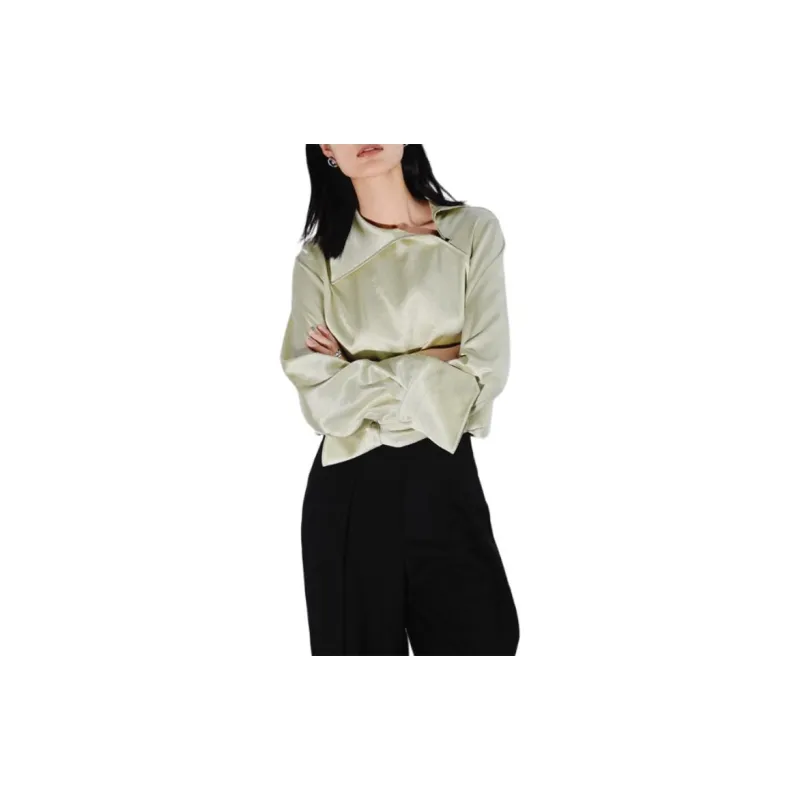 Roselingling Shirt Women's Mustard Green-3