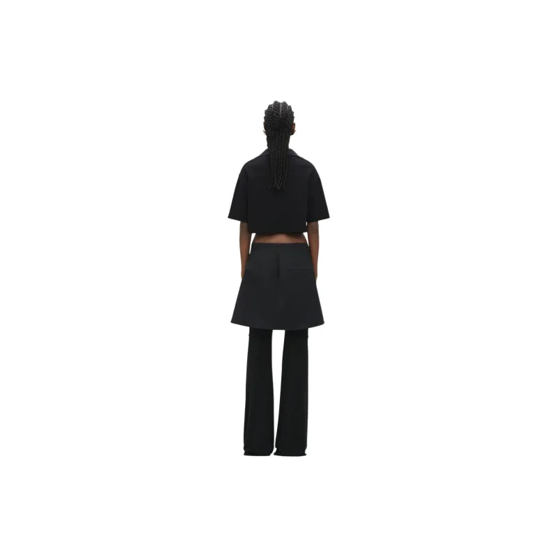 COURREGES SS24 COTTON CROPPED POLO Polo Shirt Women's BLACK/Black-2